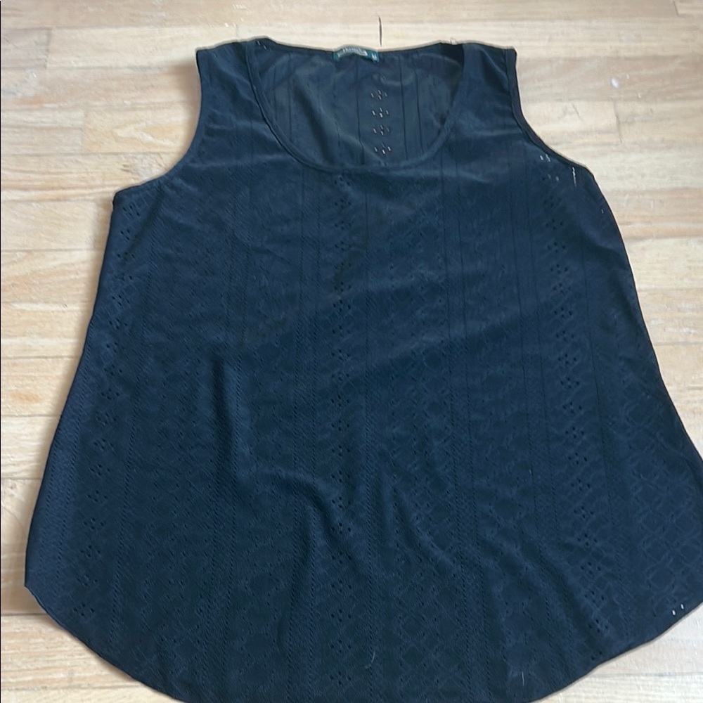 Gray Sleeveless Tank Top with Curved Hem